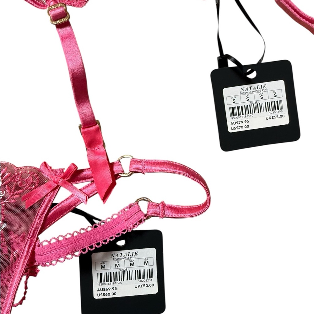 Honey Birdette Natalie Wild Pink 3 piece set 34DD - Picture 3 of 4